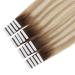 Shop Sixstar Hair Tape In Extensions - 20 Real Hair Pieces 50g Root Brown to Ash Blonde 50cm Length - Buy Online on GoSupps.com