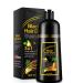 QINGZY Natural Herbal Instant Black Hair Dye Shampoo 3-in-1 Instant Black Hair Dye for Women and Men Plant-Based Ingredients Fast-Acting Formula 500 ml