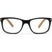 SA106 Mens Woodgrain Arm Rectangle Reading Glasses - Matte Black +1.25 | Stylish & Comfortable Eyewear for International Shipping - Buy Online on GoSupps.com