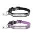Mogokoyo 2-packing bells Cat neck band with name and telephone number personalized reflective cat neck band with safety clasp adjustable collar for cat (style 1- black & purple)