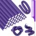 30 Pieces Flexible Curling Rods Twist Foam Hair Rollers Soft Foam No Heat Hair Rods Rollers and 1 Steel Pintail Comb Rat Tail Comb for Women Girls Long and Short Hair (9.45 x 0.55 Purple) 9.45x0.55 Inch (Pack of 30) Purple