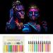 Colored Liquid Eye Liner Long Lasting Matte Liquid Eye Liner UV Neon Pigmented Graphic Liners Face & Body Painting Liner Festival Makeup Kit for Women Girls - Buy Online on GoSupps.com