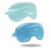 ZLYC Silk Satin Sleep Mask with Elastic Strap Travel Eye Sleeping Blindfold for Women Men (Light Blue Mint Blue)