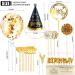 livhil Birthday Cake Topper Set Happy Birthday Cupcake Topper Letters Cake Candles Toppers Confetti Balloon Stars Hearts Birthday Hat & Fan Cupcake Toppers Birthday Cake Decoration Supplies (Gold) - Buy Online on GoSupps.com