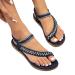 XTZYGLFD women's shoes flat sandals summer boho-street clothing shoes comfortable toes open toes elastic ankle straps strange sandals Roman sandals plateau sandals for women blue 5 UK