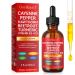 Organic Cayenne Pepper Drops 60ml Cayenne Pepper Hawthorn Beet Root Turmeric Vitamin k2 d3 Boosts Metabolism Aids Digestion Strengthens Immunity