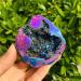 Specimen Natural Agate Geode Slice Quartz Electroplated Cluster Crystal Points - Buy Online on GoSupps.com