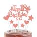 WOSO 18th Birthday Cake Topper Set with Heart Star Cupcake Cake Topper Picks Glitter Cake Decoration for Birthday Party Cake Supplies Rose Gold