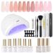 GAOY Gel Nail Polish Kit with UV Light  6 Jelly Pink Nude Colors Gel Polish Set with Glossy & Matte Top Coat and Base Coat for Nail Art DIY Manicure and Pedicure at Home Sheer Pink Nude