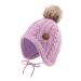 XIAOHAWANG Winter Baby Boys Hat Velvet Lining Toddler Kids Beanie Earflap Warm Baby Hats for Girls with Pompom 6-18 Months Purple