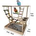 Hamiledyi Parrots Playground: Wood Perch Stand with Toys, Ladders, Swing, Feeding Cups - Perfect Activity Center for Conure, Cockatiel, Lovebirds - Includes Tray - Buy Online on GoSupps.com