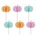 Pumpkin Cupcake Toppers Baby Shower Food Picks Orange&Pink&Blue Glitter Fall Themed Birthday Party Decoration Supplies