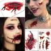 Tazimi Halloween Realistic Horror Wound Temporary Tattoos - Masquerade Prank Fake Tattoo Stickers for Adults - Spooky Halloween Face Makeup & Body Art - Buy Online on GoSupps.com