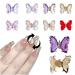 9 Pcs Spinning Butterfly Nail Charms 3D Magnetic Nail Charms for Acrylic Nails Butterfly Rhinestones Nail Art Rotating Charm Rotating Bearing spinning butterfly