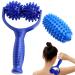 Explant massage rollers with handles massage scooters with 3 hedgehog ball massage ball premium hedgehog ball foot massage self-massage roller fascia roller for relaxation of foot