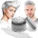Temporary White Hair Color Wax Instant Hairstyle Cream Hair Pomades Easy Cleaning Disposable Hair Styling Paint for Men Women Kids Cosplay Party and Ball (White)
