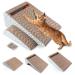 PrimePets Cat Scratcher Cardboard, Removable Cat Scratching Pad with Ball, 2-in-1 Corrugated Cat Scratch Lounge Sofa Refill, Catnip Included