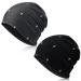 Winter Gothic Hat 2 Pieces Unisex Goth Beanie Rivet Rock Punk Hat Stud Spike Hats for Men Women, Black Gray Skull