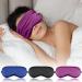 FlyCoco 3PCS Silk Eye Mask for Sleeping Soft Comfortable Sleep Masks with Adjustable Strap Light Blocking Night Masks Blackout Eyes Covers for Aldult Women Men Travel Airplane Blue+Black+Purple