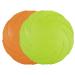 Vivifying Frisbee Dog 2 pieces 18 cm dog frisbee made of natural rubber for land and water (green + orange)