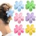 6 pieces large hair clips flower hair clips claw clips matt flower shape slipproof hair clip plastic hair claws for women (6 colors)