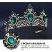 FRCOLOR Vintage Crown Headdress Rhinestone Diamond Tiara Headband Bridal Crown Baroque Queen Tiara Alloy Hair Hoop Bridal Hair Accessories for Christmas Party Headband Wedding Proms Green - Buy Online on GoSupps.com