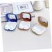 Buy Homsfou 2-in-1 Contact Lens & Makeup Mirror Case - Travel Cosmetic Box - Brown ABS Compact & Stylish - 7.3x7.3x2.6cm - Buy Online on GoSupps.com