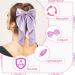 Big Bowknot Hair Clip for Women - Purple Satin Ribbon Barrette Hairpin - Buy Online on GoSupps.com