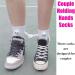 Innovative INHLUGLK Couple Magnetic Hand Holding Funny Socks | White Mid-Tube 3D Doll Design - Buy Online on GoSupps.com