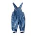KIDSCOOL SPACE Baby Boy Girl Jean Overalls Toddler Ripped Denim Cute Workwear 3-4 Years Blue-2085