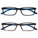 Opulize sea glasses Blue light filter narrow frame spring hinges improve the sleep computer glasses gaming reflective men B9 +2.00 diopters black / brown