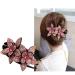 Rhinestone Double Flower Hair Clip Women Hair Clips Female Elegant Duckbill Clip Hairgrip Fashion Hair Claw Clips Lady Elegant Dovetail (Champagne) - Buy Online on GoSupps.com