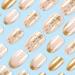 Gold Press on Nails - 24 Pcs Almond French Tip Fake Nails with Gold Foil Designs | Glossy Acrylic Full Cover Nails for Women - Buy Online on GoSupps.com