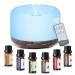 Acwoo aroma diffuser 500ml aroma diffuser oil aroma diffuse humidifier with 6 bottles of fragrance oil 7-colored LED auto-off fragrance oil diffuse for home yoga office spa