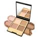 LYSdefeu Gothic Eyeshadow Palette 4 Colors Nude Rose Gold Brown Nude Natural Neutral with Mirror Velvet Texture Long Lasting Travel Size Perfect Makeup for Women -06