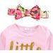 ChYoung Baby Girl Little Sister Romper Top and Rose Printed Pant Set 0-3 Months Pink-Floral - Buy Online on GoSupps.com