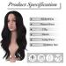 Buy Fine Long Curly Wig - 55 cm Black Middle Part Synthetic Wavy Wig for Women | Perfect for Parties & Daily Wear - Buy Online on GoSupps.com