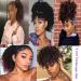 Afro Kinky Curly Drawstring Ponytail Synthetic Fake Ponytail Scrunchie Hair Bun Clip In Hairpiece Extensions Multi Layered Hair Fluffy Thick Curly Pony tail (#1B 12INCN/30CM) 12INCN/30CM #1B - Buy Online on GoSupps.com