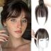 SARO-UP Clip in Fringe Clip in Bangs 100% Real Human Hair Clip in Fringe Human Hair Extensions with Temples Hairpieces for Thinning Hair 360 Clip on Bangs for Daily Wear(Dark Brown) 10inch clip in bangs Dark Brown