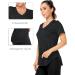 Deaviya Women's Sport T-Shirt - V-Neck Fitness Shirt for Gym Yoga & Workout - Black & Gray XL - Buy Online on GoSupps.com