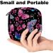 Colorful Pink Flower Butterflies Sanitary Napkin Storage Bag | Portable Menstrual Cup Pocket with Zipper for Women & Teen Girls - Buy Online on GoSupps.com