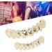Gag Teeth Hip Hop Teeth Set Alloy Golden False Teeth Decoration Brace for Halloween Costume Party Favors Photos Props  - Buy Online on GoSupps.com