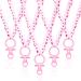 24pcs Baby Pacifiers Necklace  Acrylic Baby Shower Pacifiers Necklace Baby Pacifiers Party Favors Charms for Pacifiers Girls Boys Baby Shower Game (Pink)