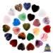 OSDUE 24 pieces crystals stones set colorful crystal gemstones for children healing crystal gemstones for lovers heart happiness minerals healing stones for meditation chakra energy compensation 24*hearts