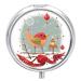 Pill Box Pill Case 3 Compartment Travel Pill Box Merry Christmas Bird Printing Small Pill Box Portable Medicine Pill Case Pill Organizer for Purse & Pocket for Travel Handbag (Round)