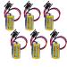 Pack of 6 ER17330V Battery 3.6V Li-ion Battery ER17330V/3.6V A6BAT PLC Battery with Plug for FANUC CNC System Power
