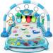 UNIH Baby Gym Play Mat, Kick and Play Piano Gym with Water Mat, Tummy Time Mat, Musical Light Activity Center for Infants Toddlers, Birthday Gift Play Mat for Newborn Blue