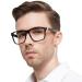 OCCI CHIARI Wide Frame Reading Glasses Men 1.75+ Stylish Black Readers 1.0 1.25 1.5 1.75 2.0 2.25 2.5 2.75 3.0 3.5 4.0 5.0 6.0 Black 1.75 x