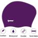 IPOW Swimming Cap for Long Hair - Purple Bathing Hat for Kids Girls & Youth | International Shipping Available - Buy Online on GoSupps.com