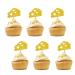 Set of 24 Cheese Cupcake Toppers for First Birthday Gold Glitter Cheese Sign Cupcake Toppers Cake Decorations for Baby Shower/Sweet Cheese Theme Birthday Supplies